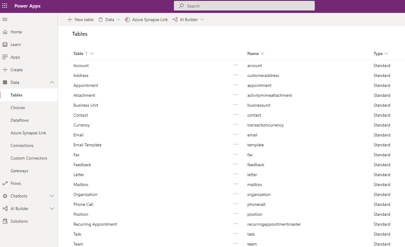 Dataverse in the Developer Plan
